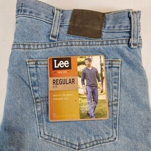 Vintage Lee Men Regular Fit Light Stone Wash Straight Leg Jeans 38x32 NWT 00s